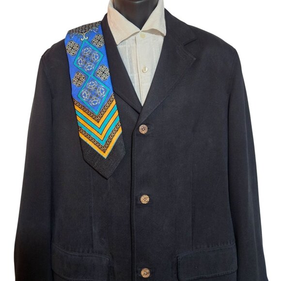 Tommy Bahama Island Soft Black Silk Blazer Medium Mens J. Garcia Silk Tie Bundle - Picture 5 of 16